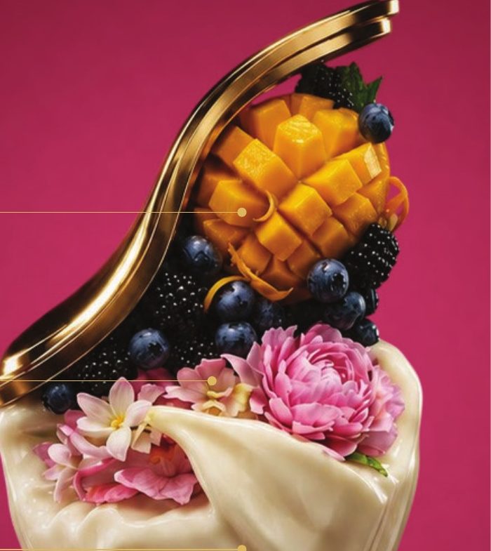 Mango, black currant, and peony, the notes of Alora