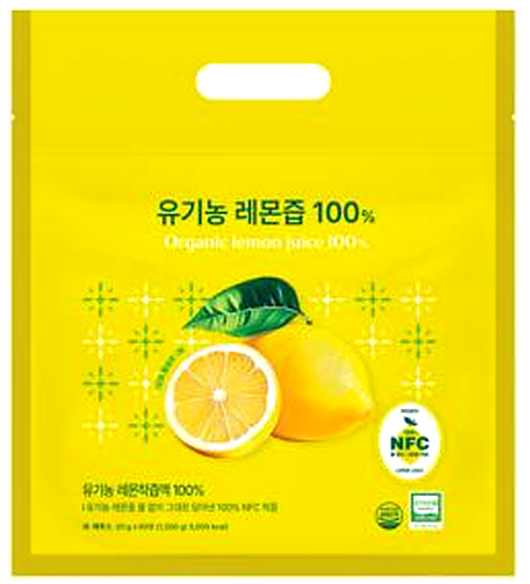 Nutrione organic lemon juice sticks, yellow pouch