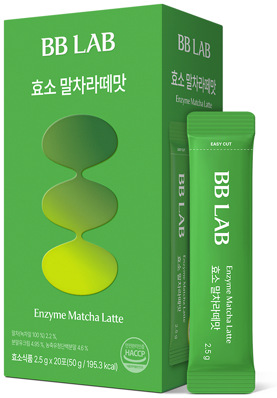BB LAB matcha latte enzyme sticks, green box